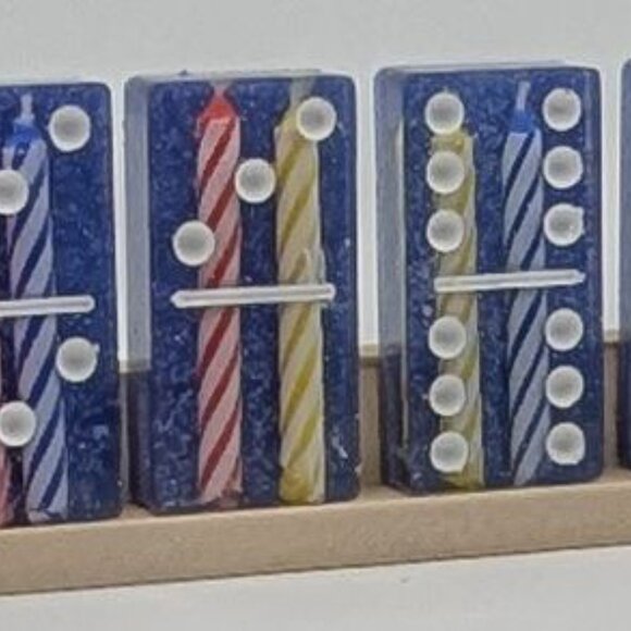 Exclusive  Chunky Birthday Candle Dominos Epoxy Resin Double-Six Set of 28 - Picture 4 of 5